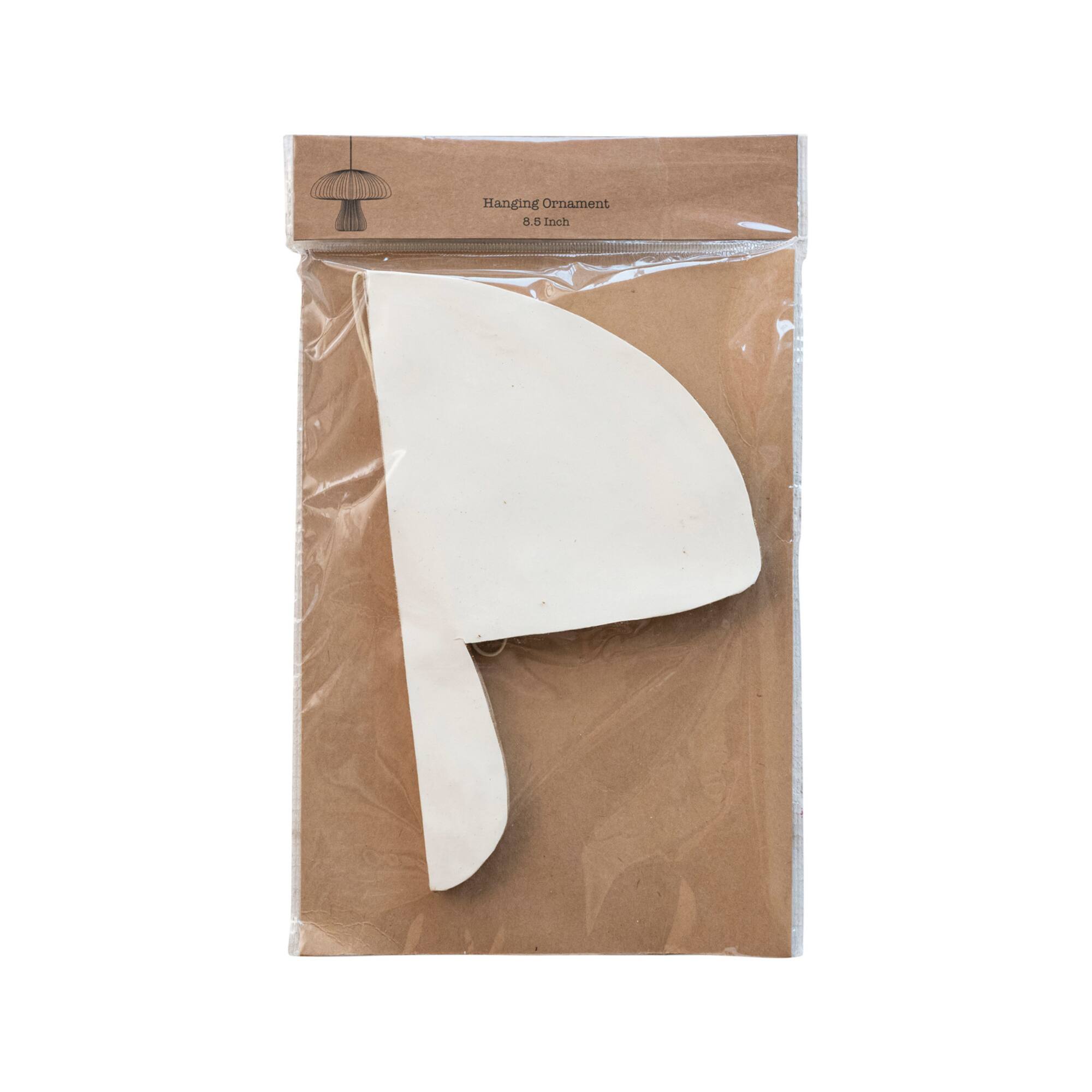 Hello Honey® 2 Pack 8.5" Brown & Cream with Gold Glitter Edge Honeycomb Mushroom Folded Paper Ornaments